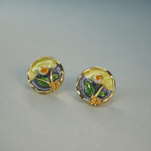 Golden Resin Earring #4