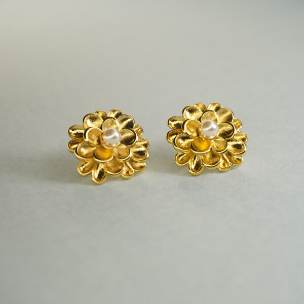 Golden Flower Pearl #3 Earring