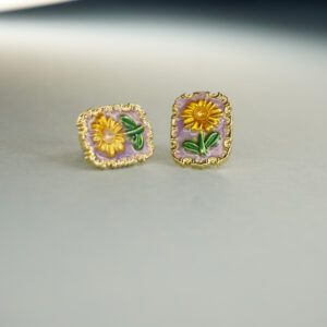 Golden Resin Earring #6