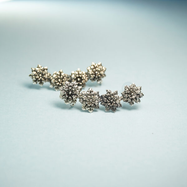 Oxidised Flower Earring
