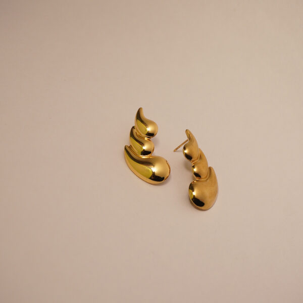 Golden Threedrop Earring