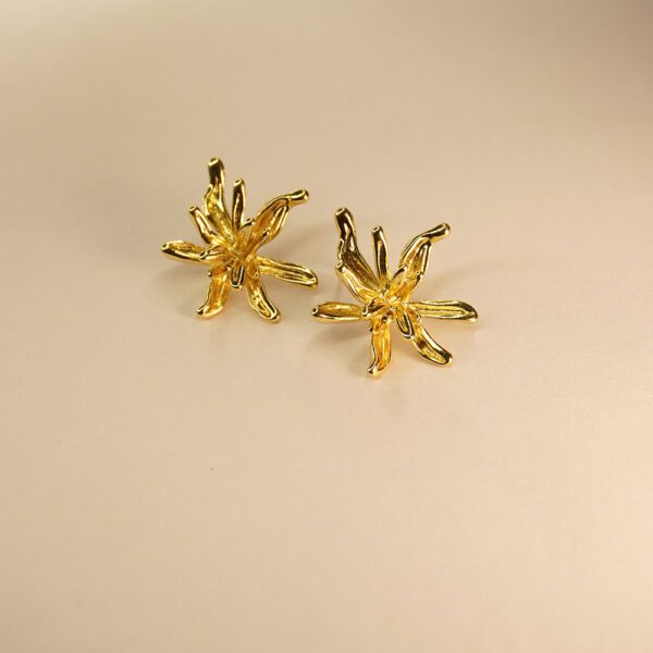 Golden Artistic Sun Earring