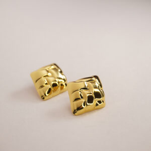 Golden Textured Kite Earring