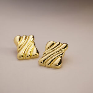 Golden Textured Bar Earring