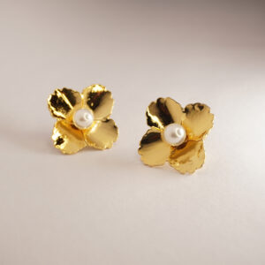 Golden Flower Pearl #1 Earring