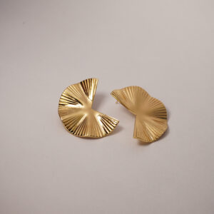 Golden Half Hammered Earring