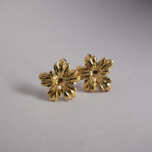 Golden Striped Flower #2 Earring