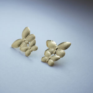 Golden Dual Butterfly Earring