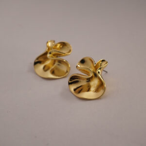 Golden Hammered Chip #3 Earring