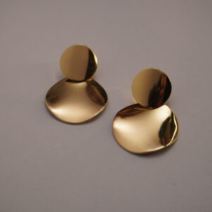 Golden Plate Hoop Earring