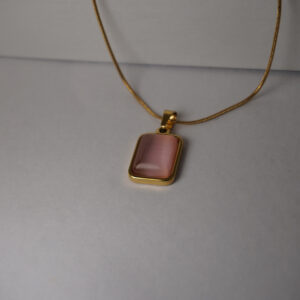 Golden Pastel Square Opal #2 Necklace