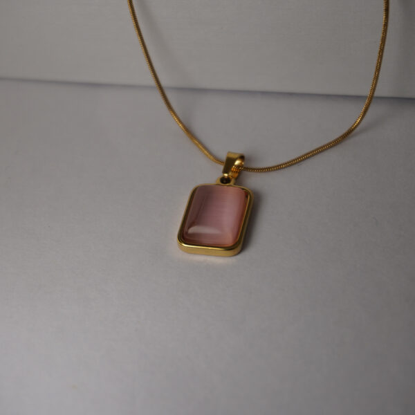 Golden Pastel Square Opal #2 Necklace