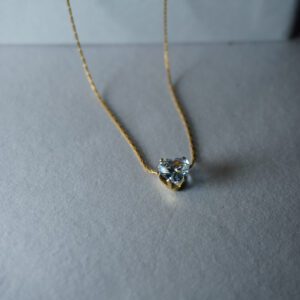 Golden Heart Solitaire Necklace