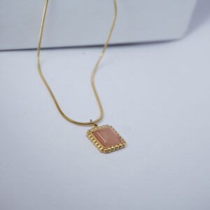 Golden Pastel Square Opal #1 Necklace