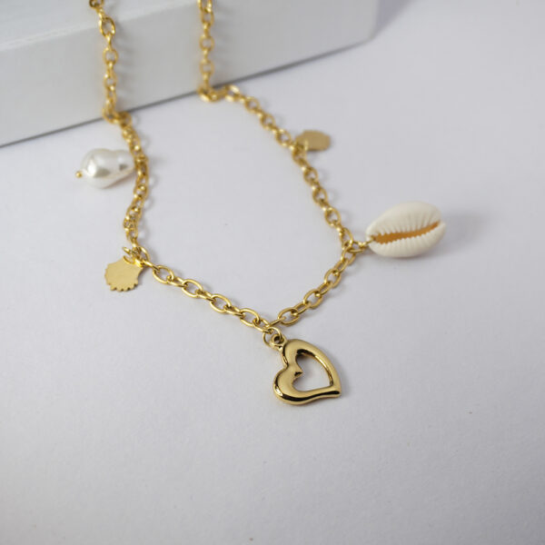Golden Multicharm Heart Necklace