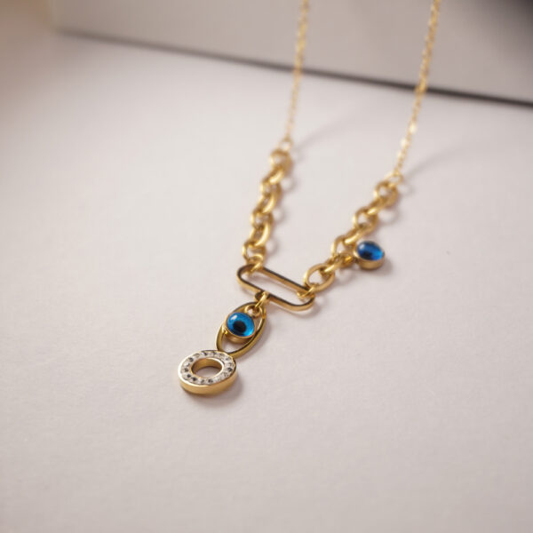 Golden Evil Eye Link Necklace