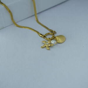 Golden Multicharm Starfish Necklace