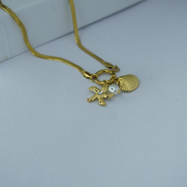 Golden Multicharm Starfish Necklace