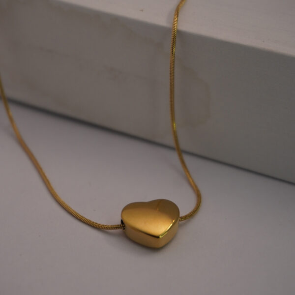 Golden Flat Heart Necklace