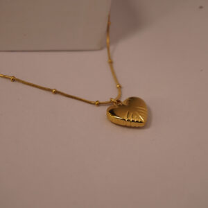 Golden Textured Heart Necklace
