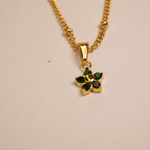 Golden Emerald Star Necklace
