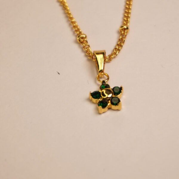 Golden Emerald Star Necklace