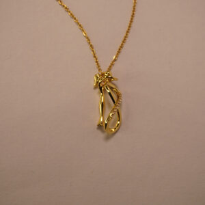 Golden Dancing Couple Infinity Necklace