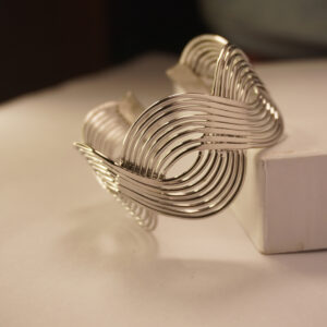 Silver Wave Hand Cuff Bracelet