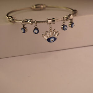 Silver Evil Eye Charm Bracelet