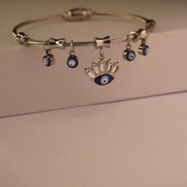 Silver Evil Eye Charm Bracelet