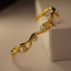 Golden Pearl Adjustable Band Bracelet