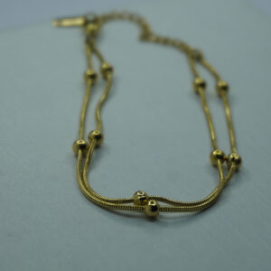 Golden Dual Beaded Bracelet