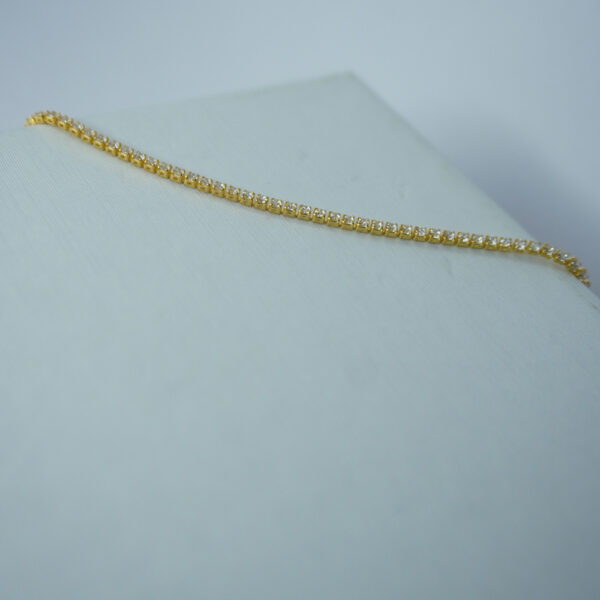 Golden AD Round Stone Tennis Bracelet