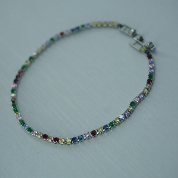 Multicolor AD Square Stone Tennis Bracelet