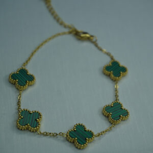 Golden Green Clover Bracelet
