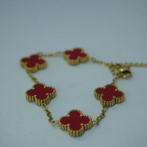 Golden Red Clover Bracelet