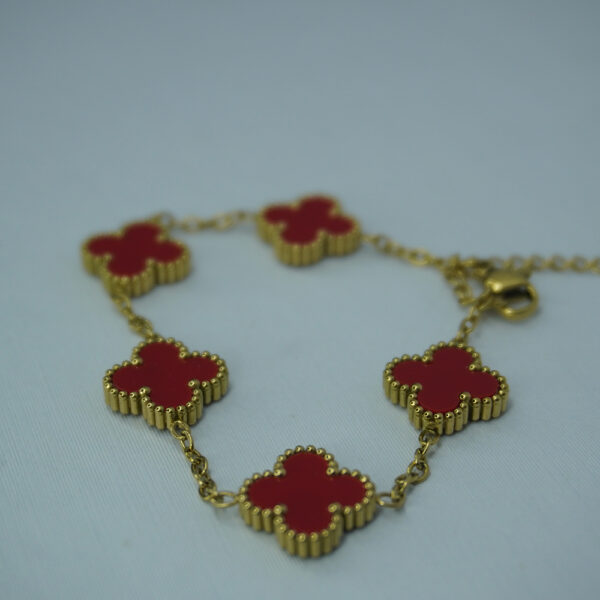 Golden Red Clover Bracelet