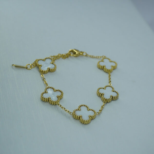 Golden White Clover Bracelet