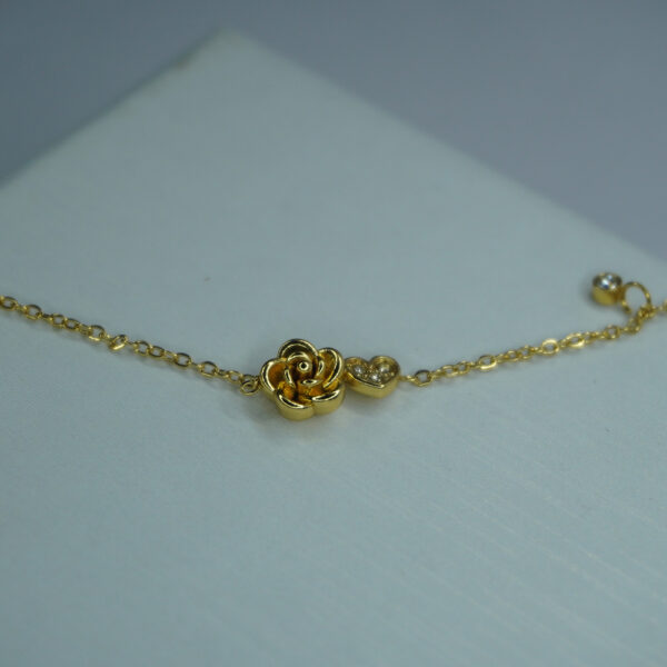 Golden Rose Heart Bracelet