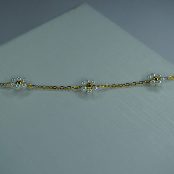 Golden Pearl Flower Bracelet