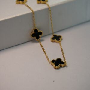 Golden Black Clover Necklace