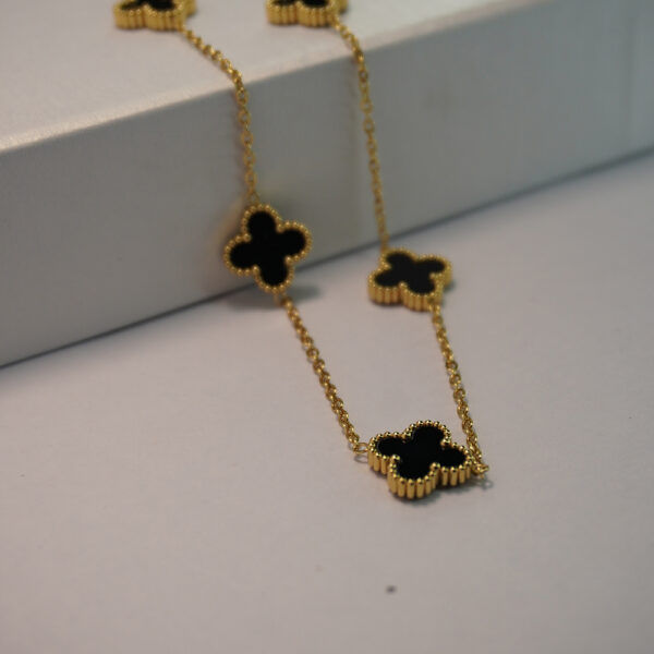 Golden Black Clover Necklace