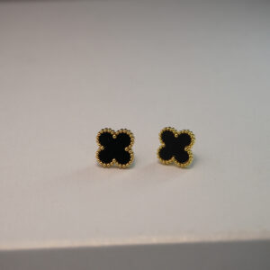 Golden Black Clover Earring