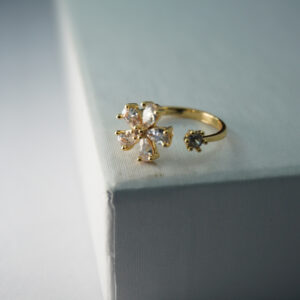 Golden AD Stone Ring #4