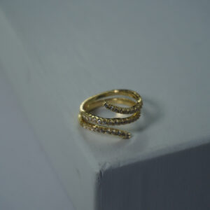 Golden Stone Snake Ring