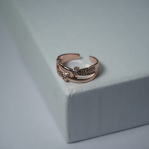 Rose Gold AD Stone Ring #3