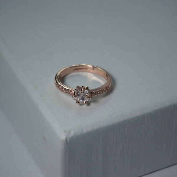 Rose Gold AD Stone Ring #6