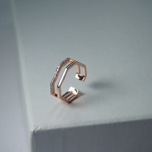 Rose Gold AD Stone Ring #7
