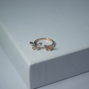 Rose Gold AD Stone Ring #10