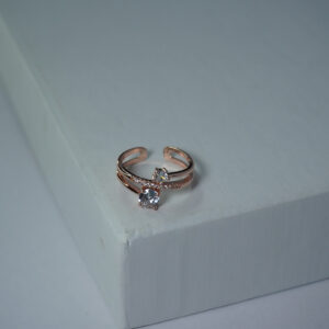 Rose Gold AD Stone Ring #11